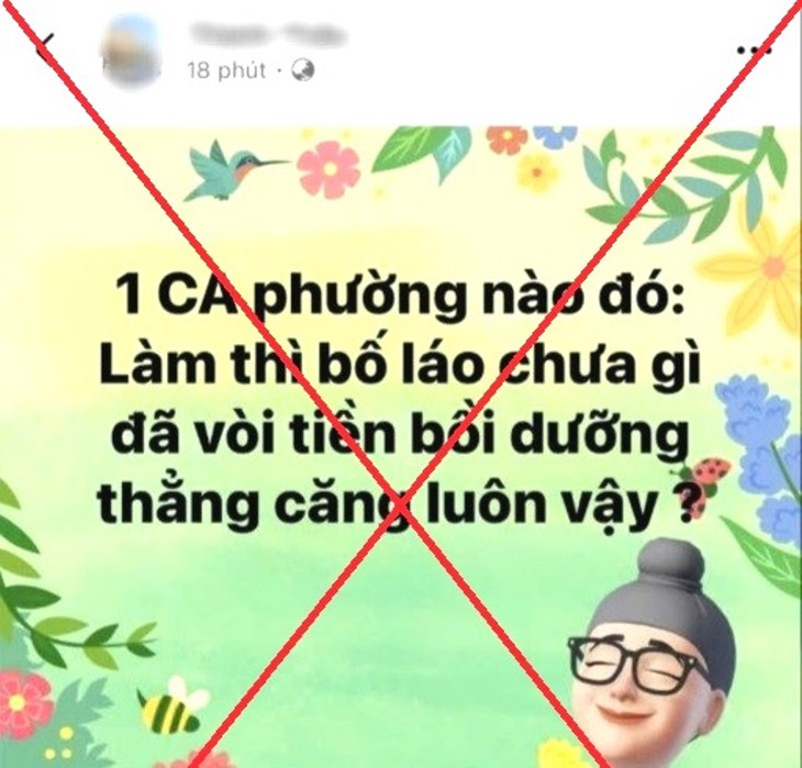 Vu khống công an phường vòi tiền bồi dưỡng, chủ Facebook bị phạt 7,5 triệu đồng- Ảnh 1. Vu khống công an phường vòi tiền bồi dưỡng, chủ Facebook bị phạt 7,5 triệu đồng- Ảnh 1.