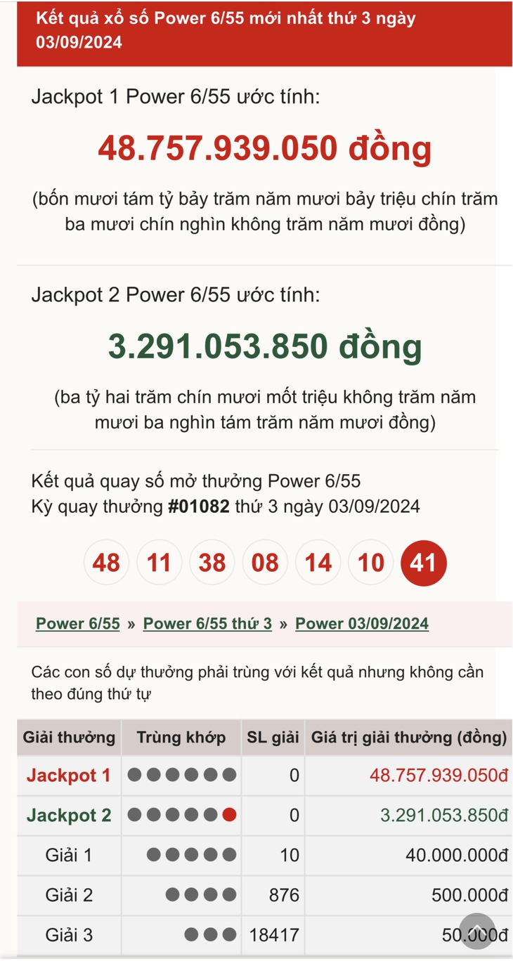 Vietlott 17/9 - Kết quả xổ số Vietlott hôm nay 17/9/2024 - Xổ số Power 6/55 ngày 17/9- Ảnh 8. Vietlott 17/9 - Kết quả xổ số Vietlott hôm nay 17/9/2024 - Xổ số Power 6/55 ngày 17/9- Ảnh 8.