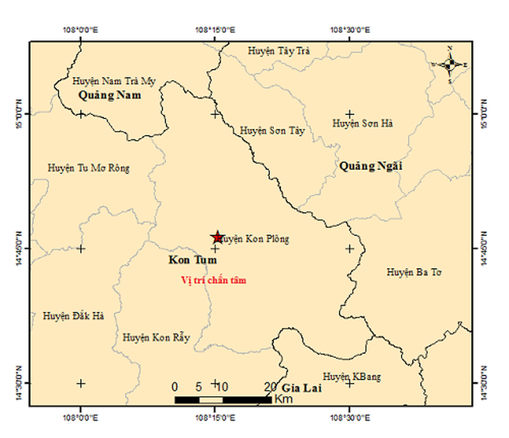 Kon Tum hứng 2 trận động đất sáng nay- Ảnh 2. Kon Tum hứng 2 trận động đất sáng nay- Ảnh 2.