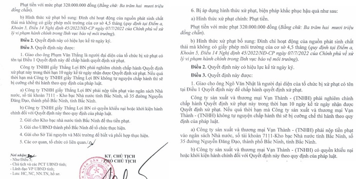 Hai doanh nghiệp tại Bắc Ninh bị phạt nặng vì xả thải không phép- Ảnh 1. Hai doanh nghiệp tại Bắc Ninh bị phạt nặng vì xả thải không phép- Ảnh 1.