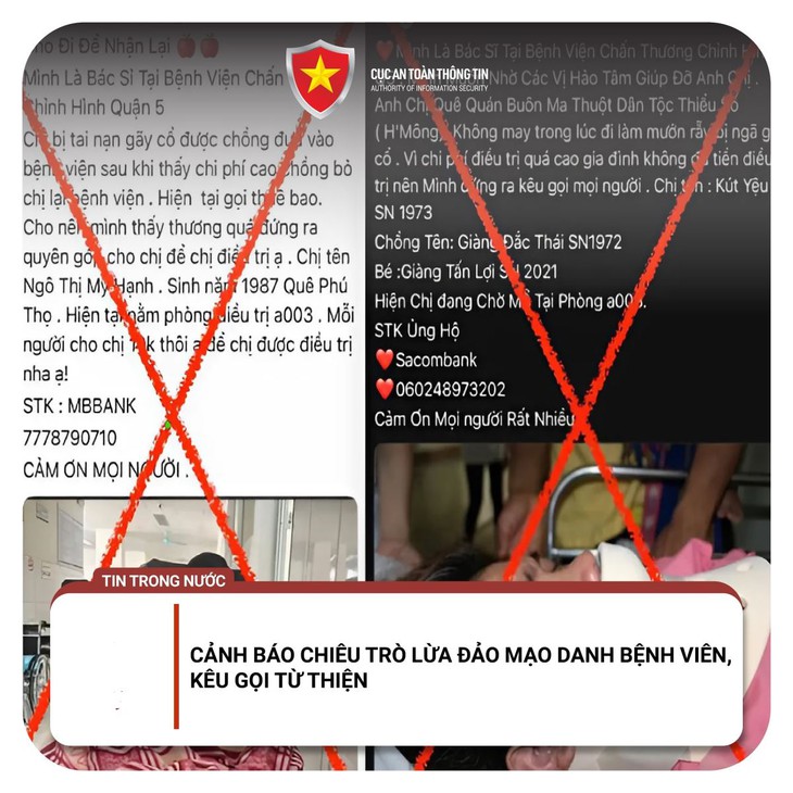 Lại xuất hiện chiêu trò mạo danh bệnh viện, kêu gọi từ thiện để lừa đảo dịp Tết- Ảnh 1. Lại xuất hiện chiêu trò mạo danh bệnh viện, kêu gọi từ thiện để lừa đảo dịp Tết- Ảnh 1.