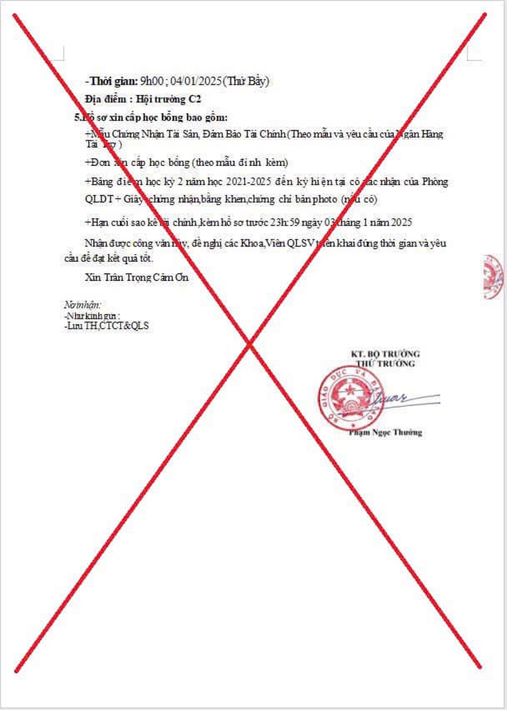 Giả mạo con dấu và chữ ký của lãnh đạo Bộ GD&ĐT để lừa đảo- Ảnh 2. Giả mạo con dấu và chữ ký của lãnh đạo Bộ GD&ĐT để lừa đảo- Ảnh 2.
