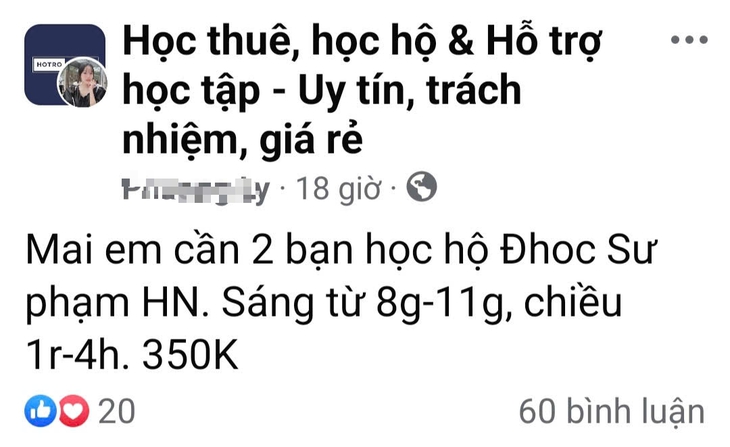 Học hộ, thi hộ trên mạng xã hội nhan nhản như 'nấm sau mưa' - Ảnh 4. Học hộ, thi hộ trên mạng xã hội nhan nhản như 'nấm sau mưa' - Ảnh 4.