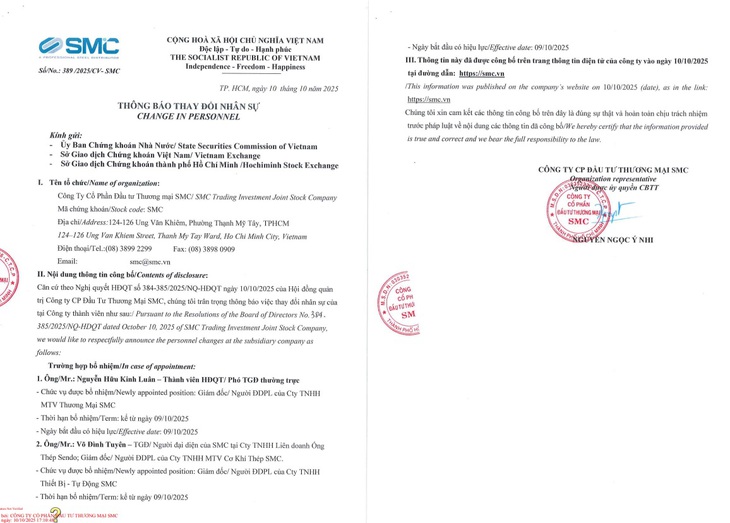 SMC 'thay máu' lãnh đạo công ty thành viên- Ảnh 2.