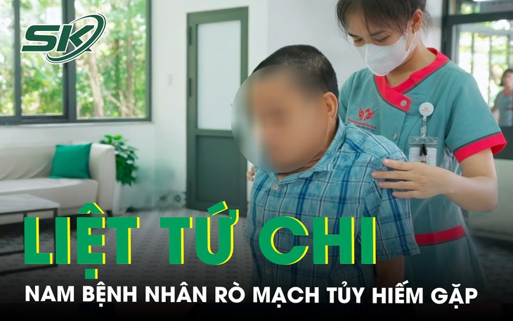 Nam bệnh nhân liệt tứ chi do rò mạch tủy hiếm gặp trên nền vẹo cột sống 