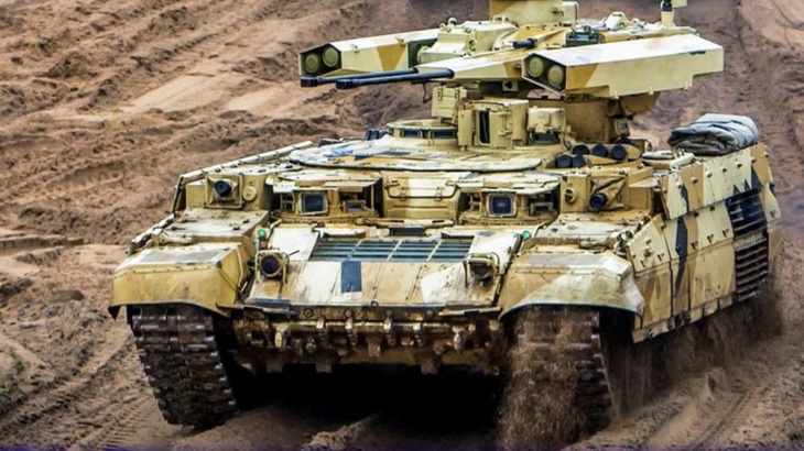 'Quái thú thép' BMPT Terminator xuất trận bảo vệ xe tăng Nga- Ảnh 1. 'Quái thú thép' BMPT Terminator xuất trận bảo vệ xe tăng Nga- Ảnh 1.