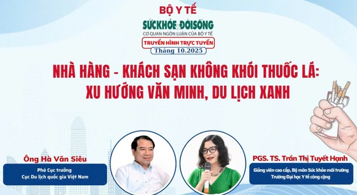 Truyền hình trực tuyến: 'Nhà hàng – Khách sạn không khói thuốc lá: Xu hướng văn minh, du lịch xanh’- Ảnh 1.