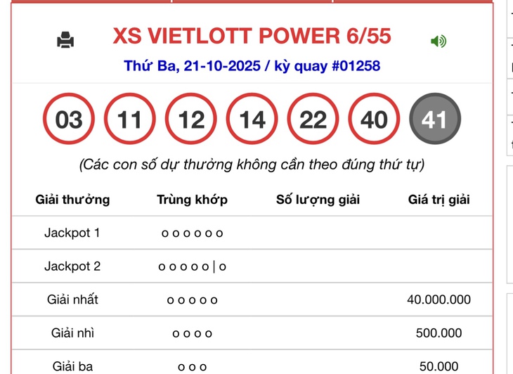 Kết quả xổ số Vietlott hôm nay 30/10/2025 - Vietlott 30/10 - Xổ số Power 6/55 ngày 30/10- Ảnh 5. Kết quả xổ số Vietlott hôm nay 30/10/2025 - Vietlott 30/10 - Xổ số Power 6/55 ngày 30/10- Ảnh 5.