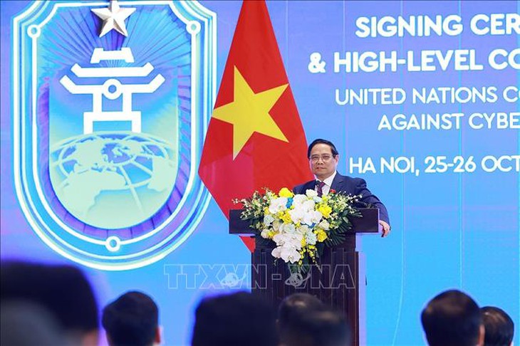 Thủ tướng Phạm Minh Chính và Tổng Thư ký Liên hợp quốc dự Họp báo Lễ mở ký Công ước Hà Nội- Ảnh 8.