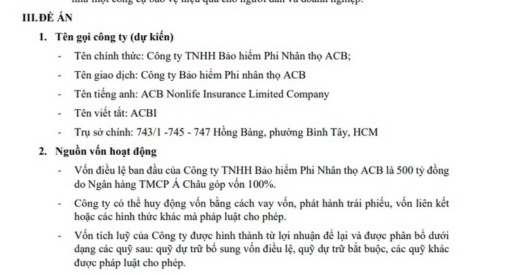 Ngân hàng ACB dự kiến lập công ty bảo hiểm- Ảnh 2.