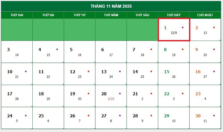 Lịch âm 1/11 - Âm lịch hôm nay 1/11 - Lịch vạn niên ngày 1/11/2025- Ảnh 1.
