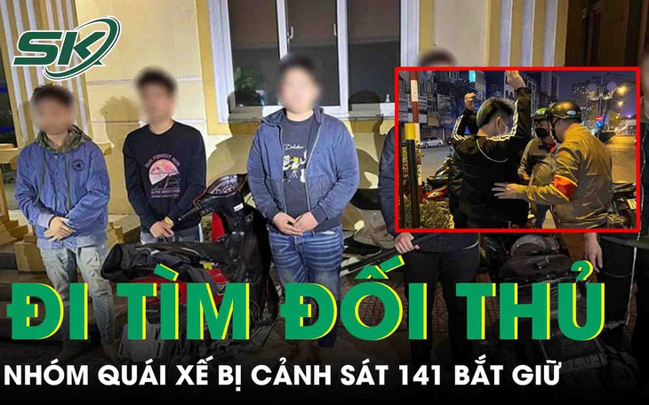 Nhóm quái xế che biển số, mang gậy sắt xuống phố tìm “đối thủ” thì gặp cảnh sát 141