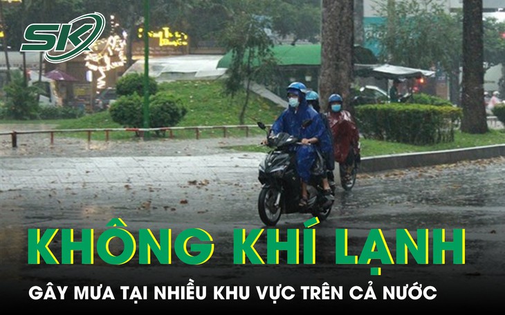 Không khí lạnh gây mưa tại nhiều khu vực trên cả nước