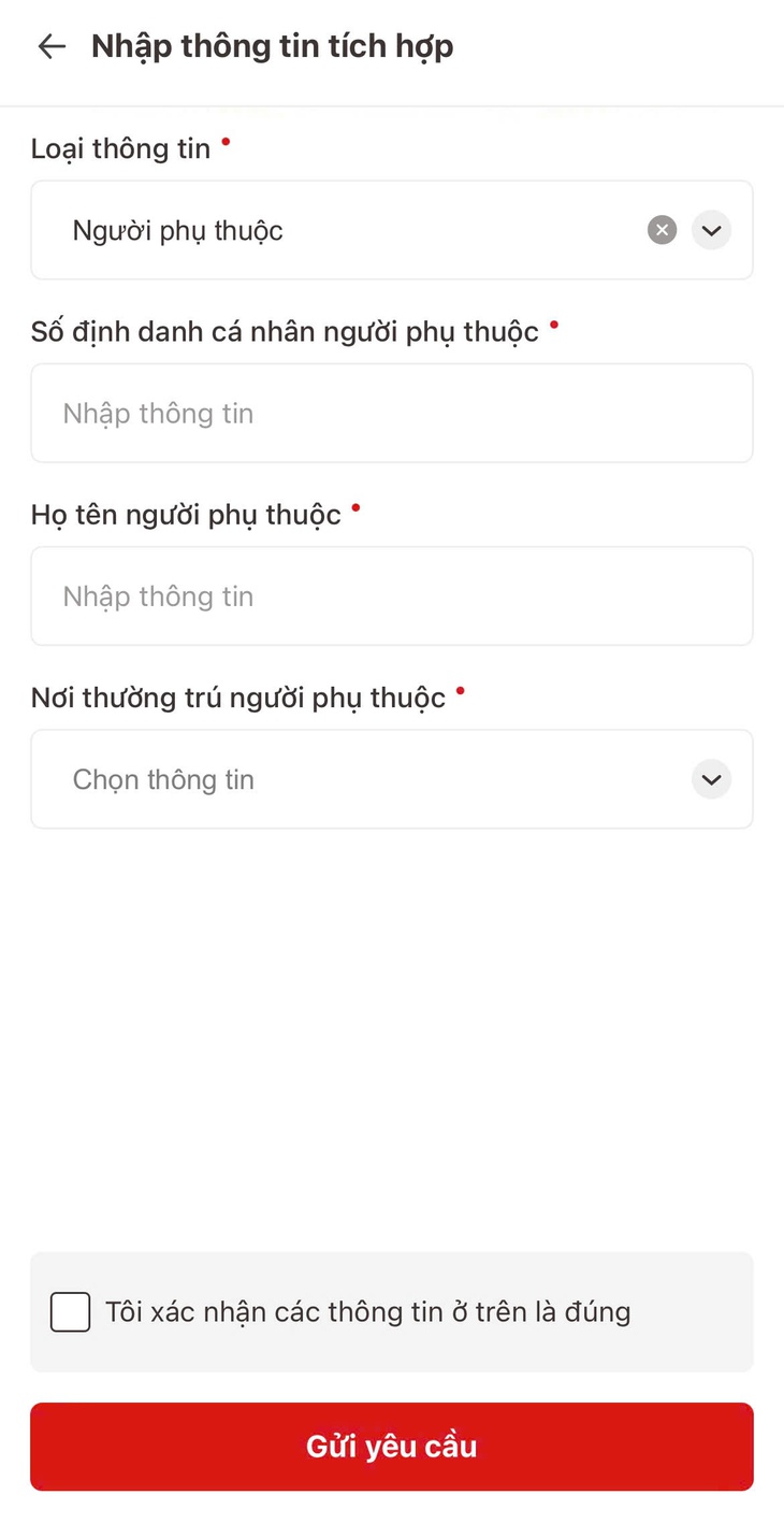 Cách tích hợp thông tin người phụ thuộc trên ứng dụng VNeID- Ảnh 3.
