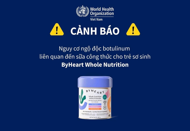 Bộ Y tế cảnh báo nguy cơ ngộ độc botulinum liên quan đến sữa ByHeart Whole Nutrition- Ảnh 1. Bộ Y tế cảnh báo nguy cơ ngộ độc botulinum liên quan đến sữa ByHeart Whole Nutrition- Ảnh 1.