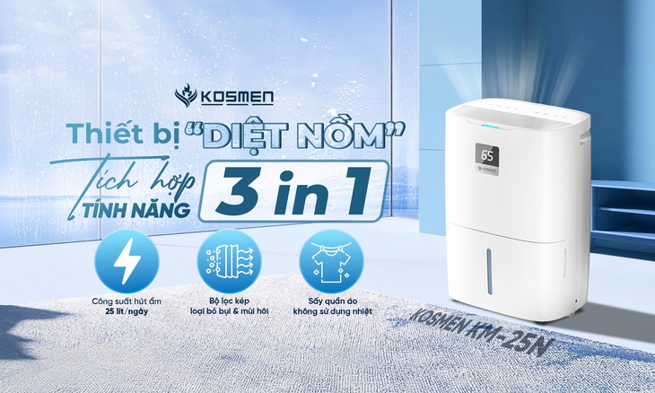 Bộ đôi máy hút ẩm Kosmen thế hệ mới: công suất mạnh mẽ bất chấp nồm ẩm- Ảnh 2.