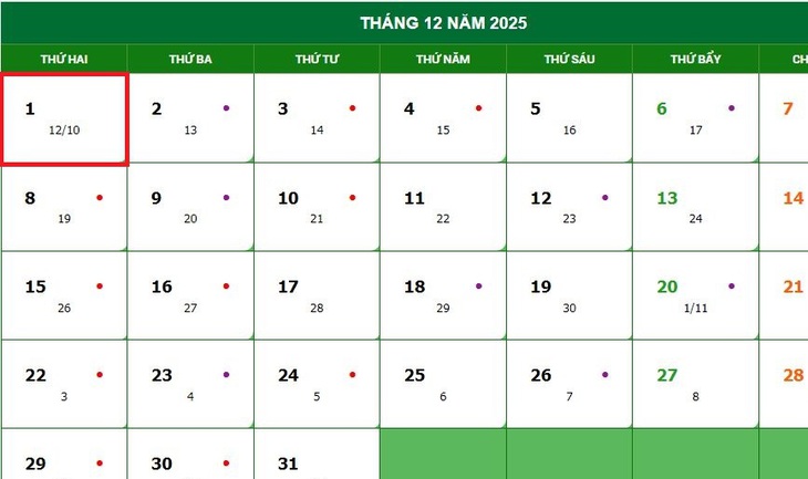 Lịch âm 1/12 - Âm lịch hôm nay 1/12 - Lịch vạn niên ngày 1/12/2025- Ảnh 1.