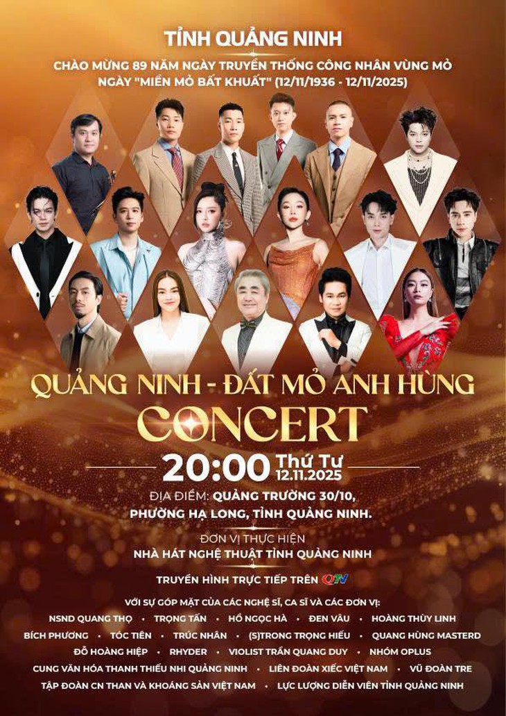 Bật mí dàn nghệ sĩ tham gia biểu diễn tại Concert 'Quảng Ninh - Đất mỏ anh hùng'- Ảnh 1.
