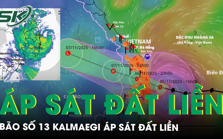 Bão số 13 Kalmaegi áp sát đất liền, duy trì cường độ cực mạnh, cảnh báo mưa lớn và gió giật cấp 17