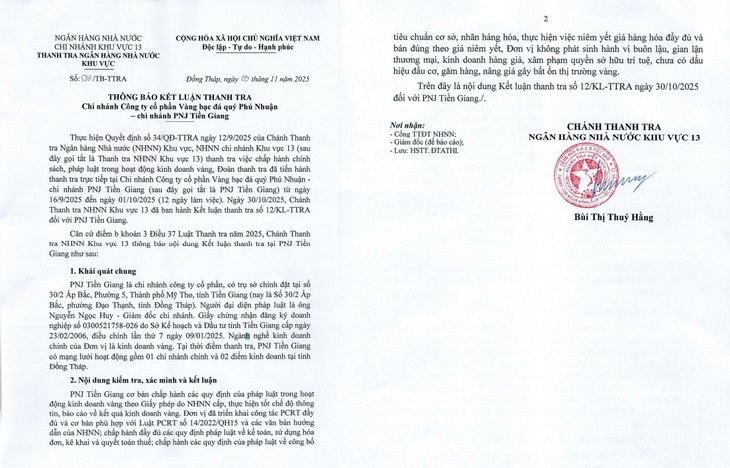 Thanh tra khen PNJ Tiền Giang- Ảnh 2.