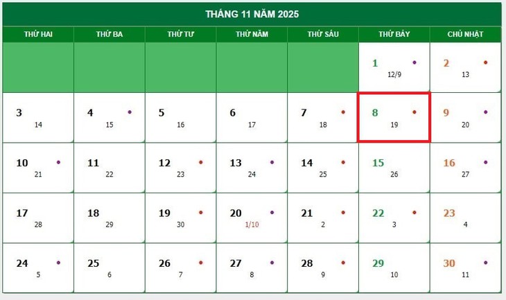 Lịch âm 8/11 - Âm lịch hôm nay 8/11 - Lịch vạn niên ngày 8/11/2025- Ảnh 1.