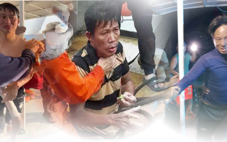Trưởng thôn cùng người dân dũng cảm cứu vợ chồng bị chìm ghe giữa sóng lớn- Ảnh 2.