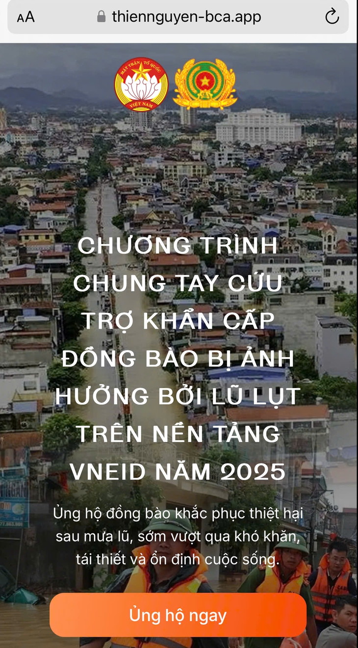 Cách ủng hộ đồng bào bị lũ lụt trên ứng dụng VNeID- Ảnh 2.
