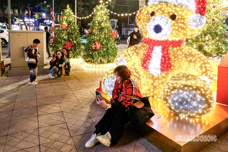 Hà Nội lung linh với hàng loạt cây thông Noel khổng lồ- Ảnh 1.