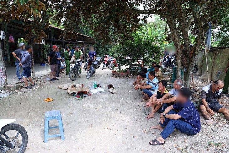 Đột kích bãi đất trống, bắt giữ 8 đối tượng tham gia đá gà ăn tiền- Ảnh 1. Đột kích bãi đất trống, bắt giữ 8 đối tượng tham gia đá gà ăn tiền- Ảnh 1.