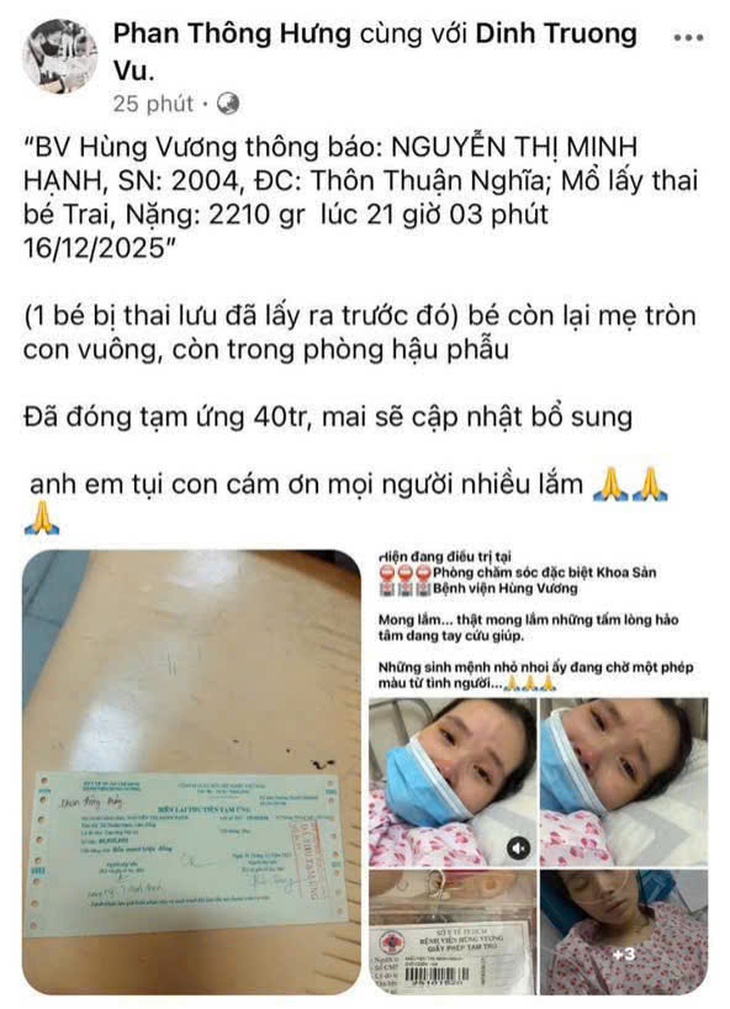Cảnh báo ngụy tạo thông tin mẹ đơn thân mang song thai để kêu gọi từ thiện- Ảnh 1.