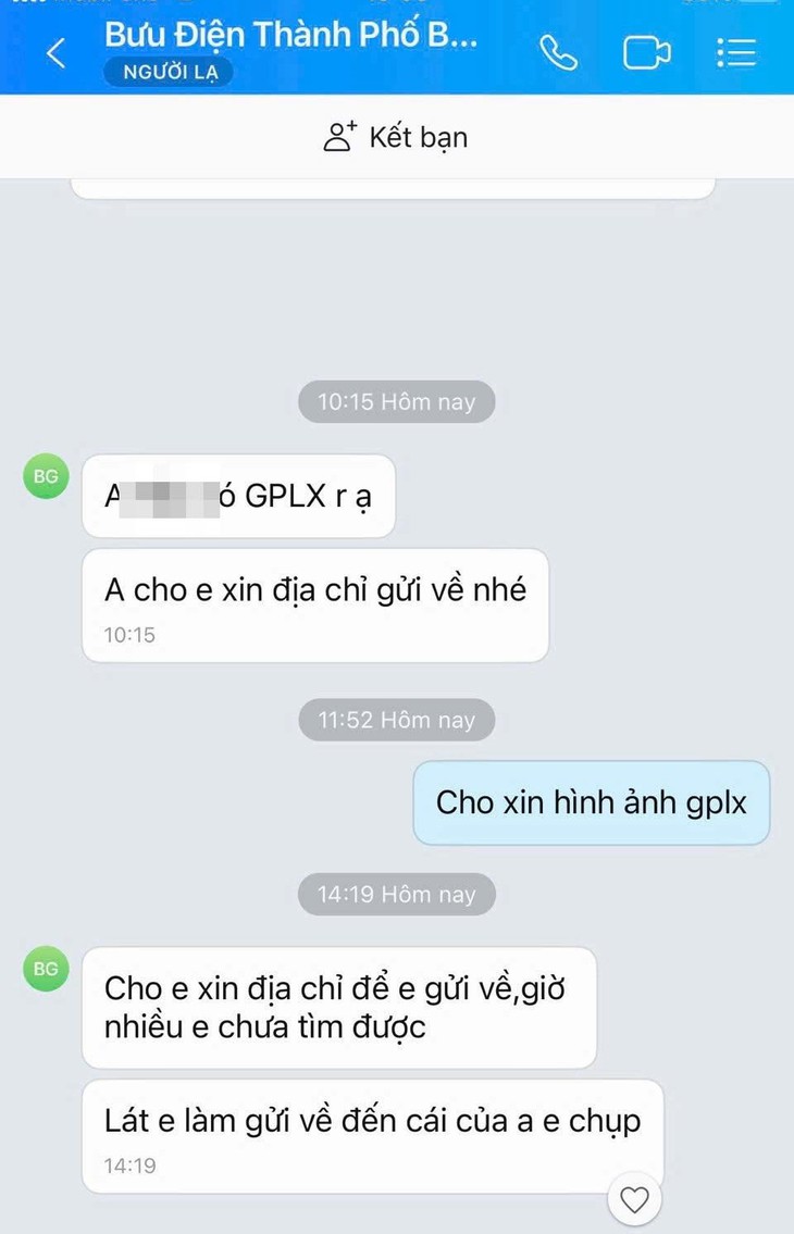 Cảnh báo lừa đảo nhắn tin hỏi địa chỉ để 'trả bằng lái'- Ảnh 2.