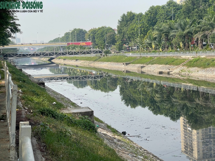 Nước sông Tô Lịch bất ngờ chuyển màu đen đặc- Ảnh 2.