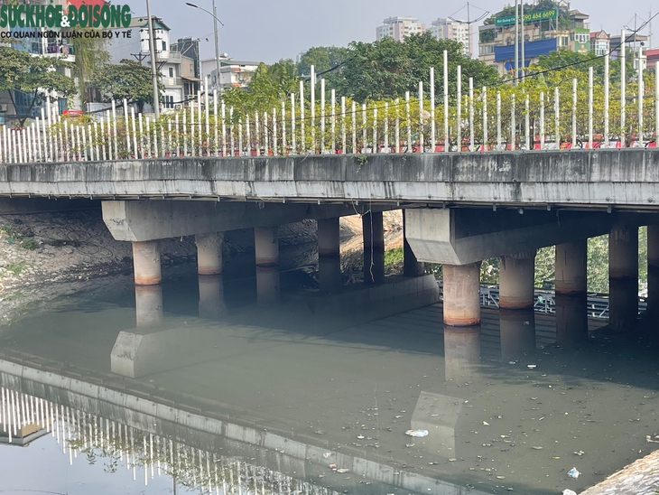 Nước sông Tô Lịch bất ngờ chuyển màu đen đặc- Ảnh 5.