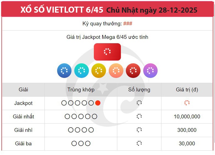 Kết quả xổ số Vietlott hôm nay 29/12/2025 - Vietlott 29/12 - Xổ số Power 6/55 và Mega 6/45 ngày 29/12- Ảnh 9.