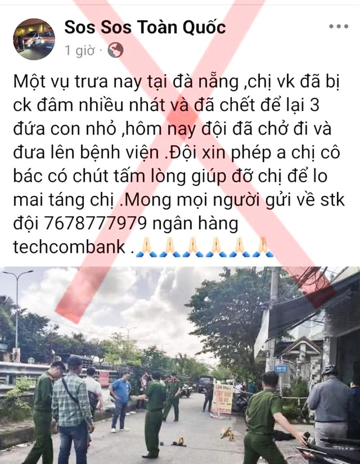 Cảnh giác chiêu lừa kêu gọi từ thiện từ vụ người phụ nữ bị đâm giữa đường ở Đà Nẵng- Ảnh 1.