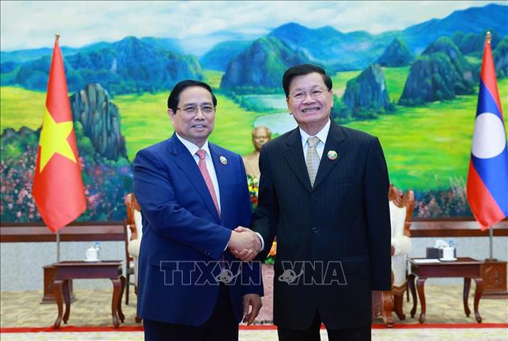 Thủ tướng Phạm Minh Chính hội kiến Tổng Bí thư, Chủ tịch nước Lào- Ảnh 2. Thủ tướng Phạm Minh Chính hội kiến Tổng Bí thư, Chủ tịch nước Lào- Ảnh 2.