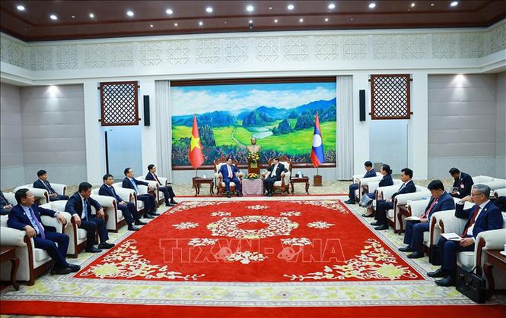 Thủ tướng Phạm Minh Chính hội kiến Tổng Bí thư, Chủ tịch nước Lào- Ảnh 4. Thủ tướng Phạm Minh Chính hội kiến Tổng Bí thư, Chủ tịch nước Lào- Ảnh 4.