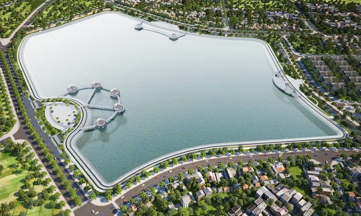 Hồ điều hòa hơn 30ha giữa Thủ đô bước vào giai đoạn thi công tăng tốc- Ảnh 1.