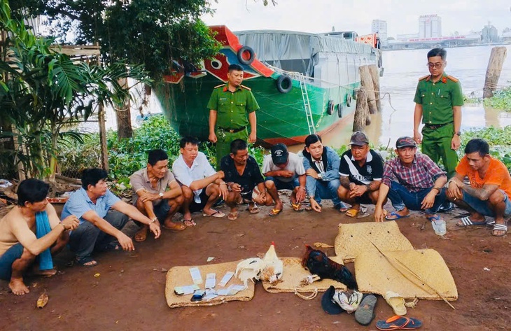 Đột kích tụ điểm đá gà ăn tiền, bắt 10 đối tượng- Ảnh 1.