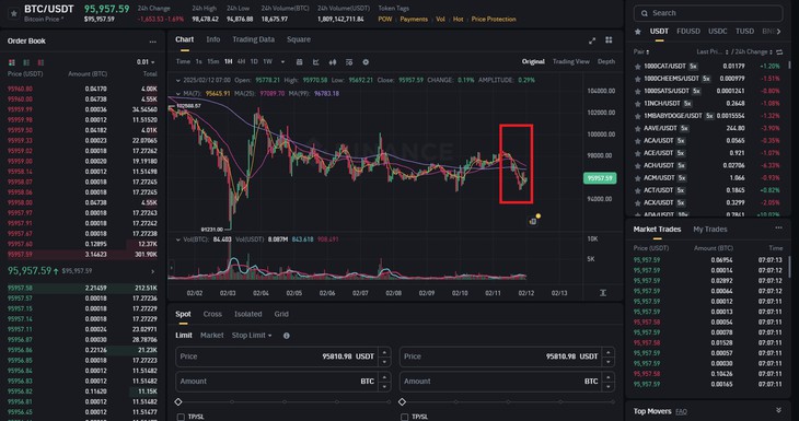 Giá Bitcoin ngày 12/2 bị bán tháo- Ảnh 1.