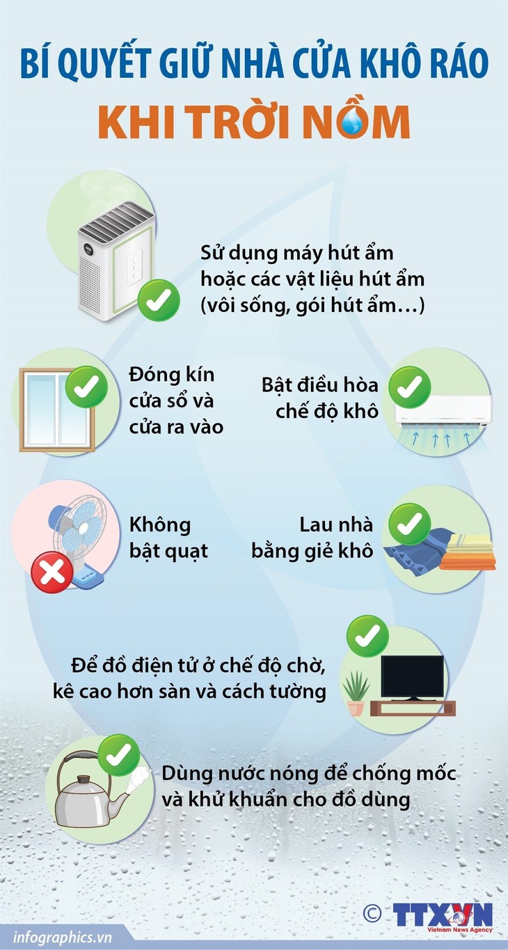 Bí quyết giữ nhà cửa khô ráo khi trời nồm ẩm- Ảnh 1.