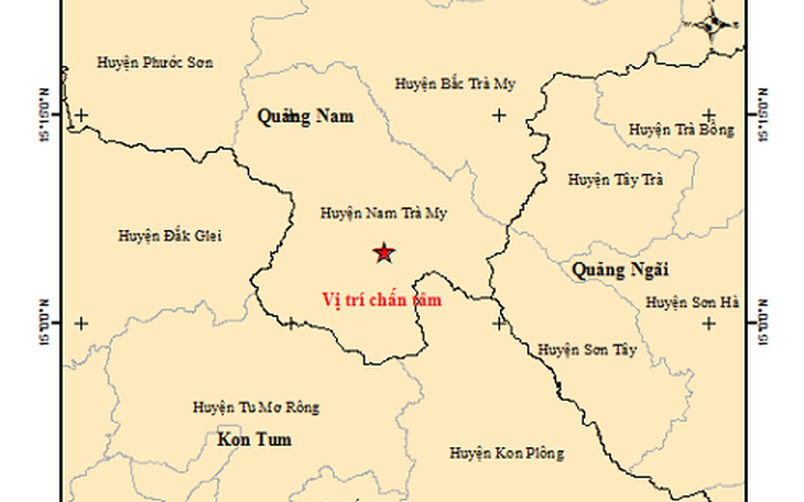 Động đất 3.5 độ ở Quảng Nam gây rung lắc