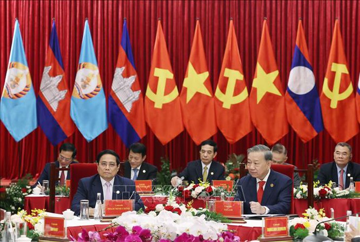 Tăng cường đoàn kết, gia tăng hiệu quả hợp tác, kết nối Việt Nam - Lào - Campuchia- Ảnh 4.