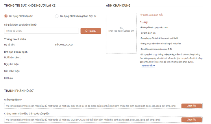 Chi tiết cách đổi giấy phép lái xe online- Ảnh 5. Chi tiết cách đổi giấy phép lái xe online- Ảnh 5.