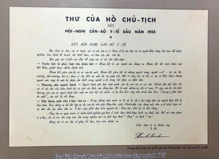 Ý nghĩa sâu sắc trong bức thư Bác Hồ gửi Hội nghị Cán bộ y tế cách đây 70 năm- Ảnh 1. Ý nghĩa sâu sắc trong bức thư Bác Hồ gửi Hội nghị Cán bộ y tế cách đây 70 năm- Ảnh 1.