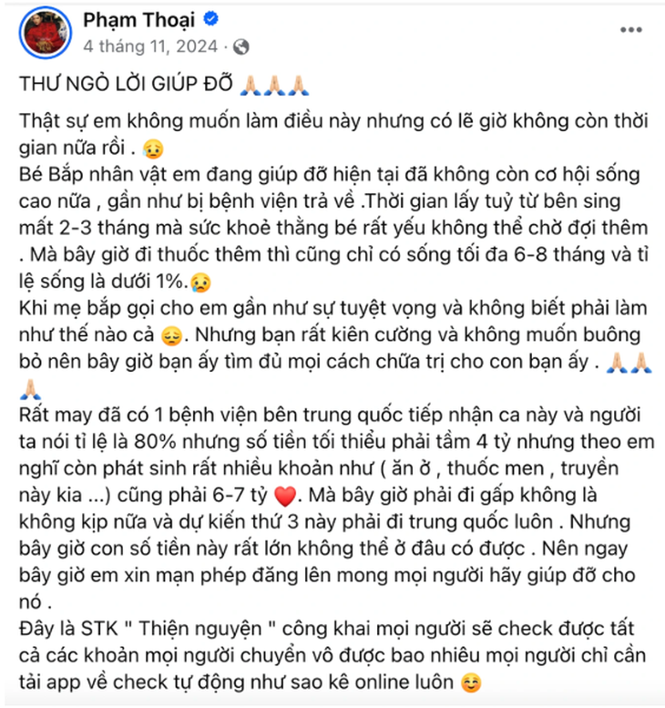 Mạng xã hội dậy sóng tranh cãi chuyện Phạm Thoại có cần sao kê số tiền hơn 16 tỷ đồng- Ảnh 1.