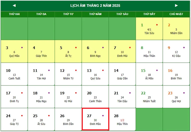 Lịch âm 27/2 - Âm lịch hôm nay 27/2 - Lịch vạn niên ngày 27/2/2025- Ảnh 1.