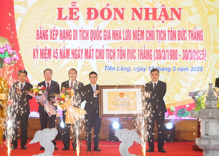 Nhà lưu niệm Chủ tịch Tôn Đức Thắng ở miền Bắc nhận bằng di tích quốc gia- Ảnh 1. Nhà lưu niệm Chủ tịch Tôn Đức Thắng ở miền Bắc nhận bằng di tích quốc gia- Ảnh 1.