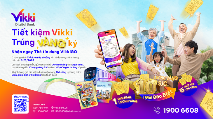 Gửi Tiết kiệm Vikki - Cơ hội trúng 10 lượng vàng- Ảnh 1.