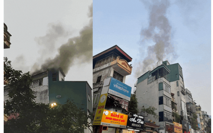 Cháy căn nhà cao tầng trên phố Bạch Mai, Hà Nội